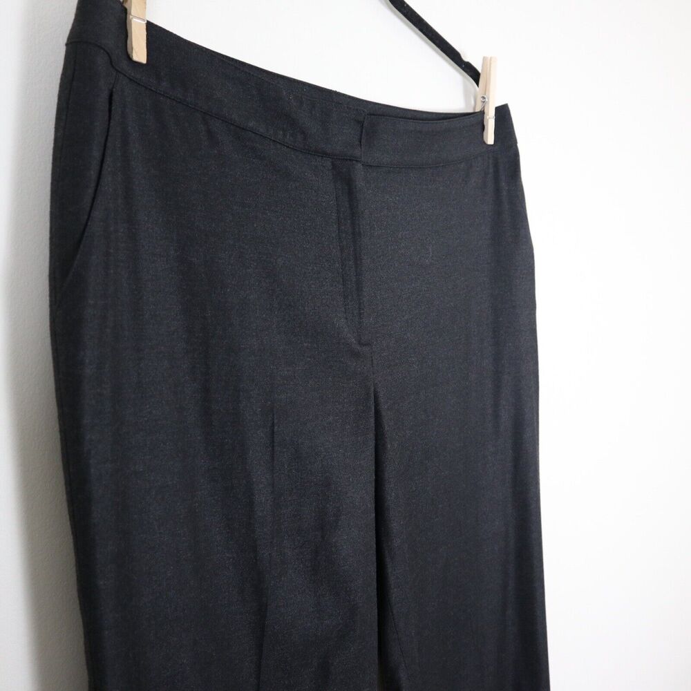 St John Size 14 Soft Flannel Trousers Fall 2011 Slim Straight Leg Pants Gray - Picture 2 of 10